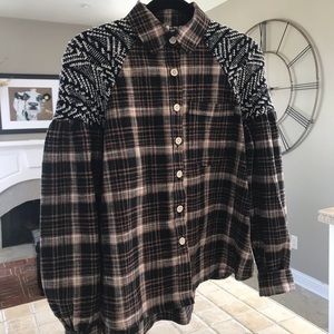 Free People Flannel Sweater top